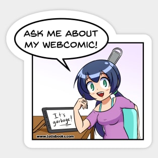 Ask me about my webcomic! Sticker